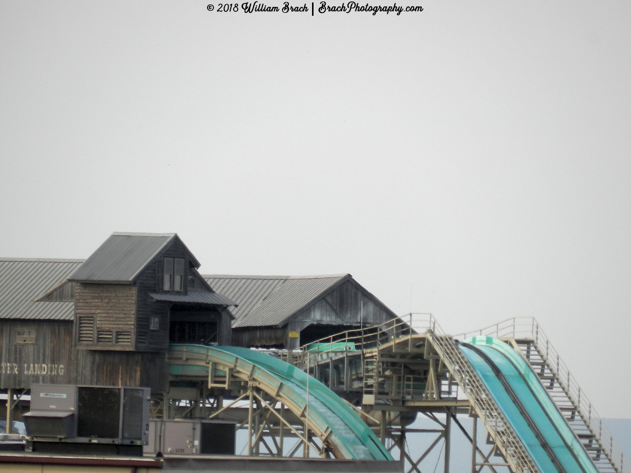 From outside, looking in; View of the top of White Water Landing.