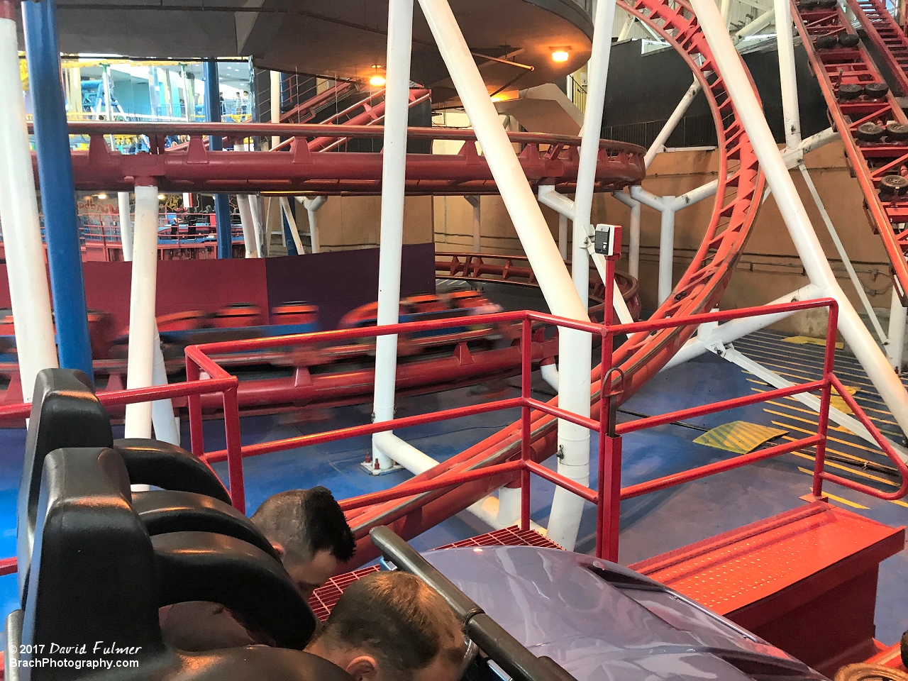 Mindbender Train in the helix.