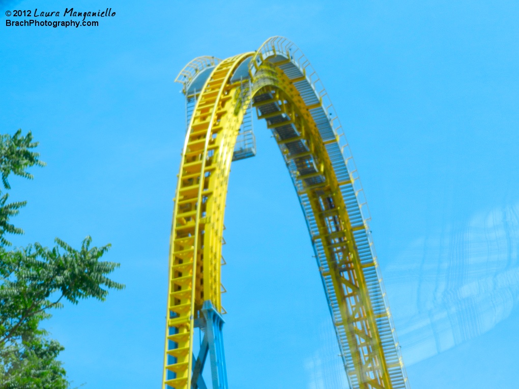 Skyrush drops riders down an 85-degree angle on the first drop.