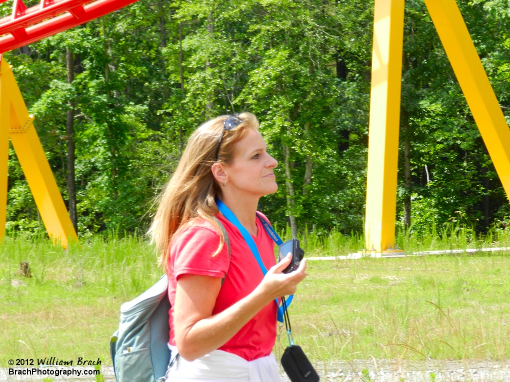 Anne scoping out her next shot.