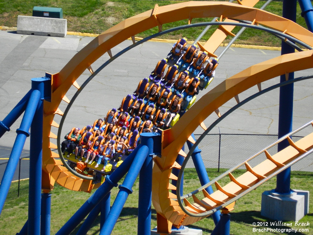 Train about to enter an inversion.