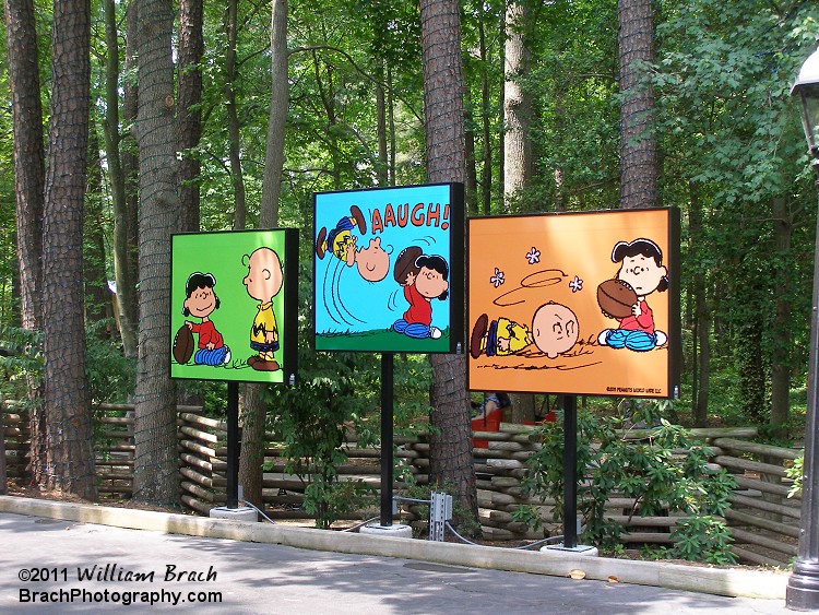 Classic comics seen in the park.