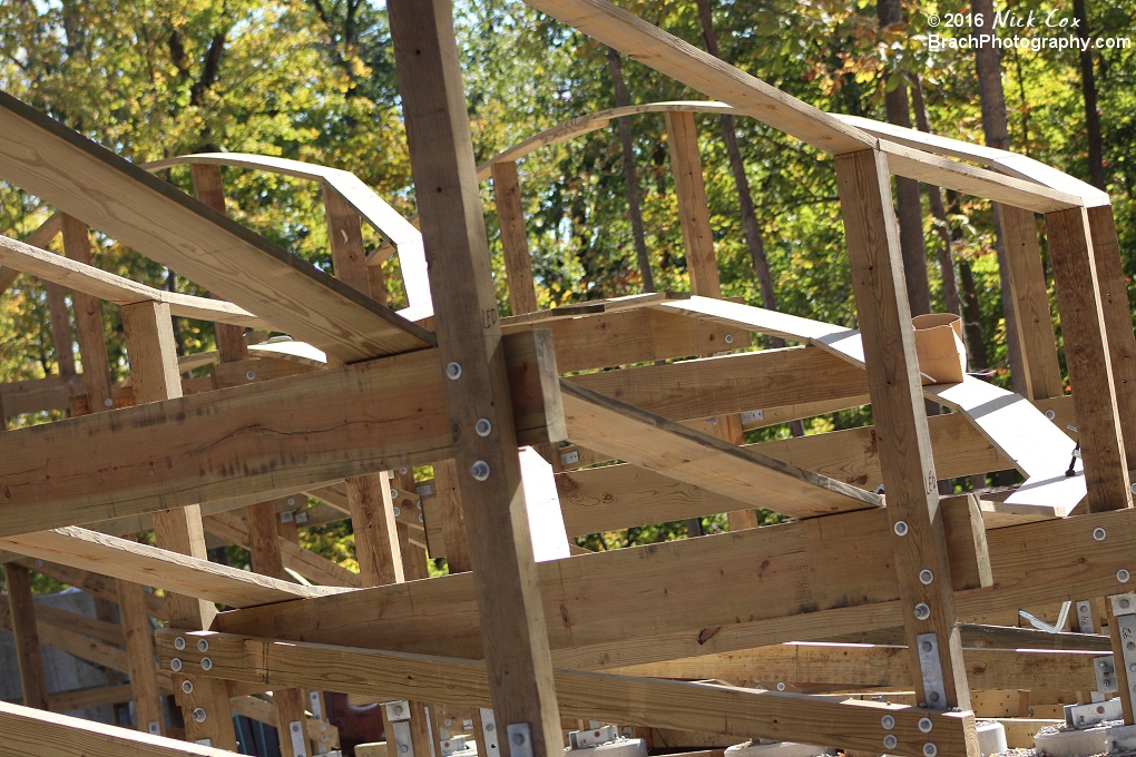 The structure for the new Mystic Timbers roller coaster.