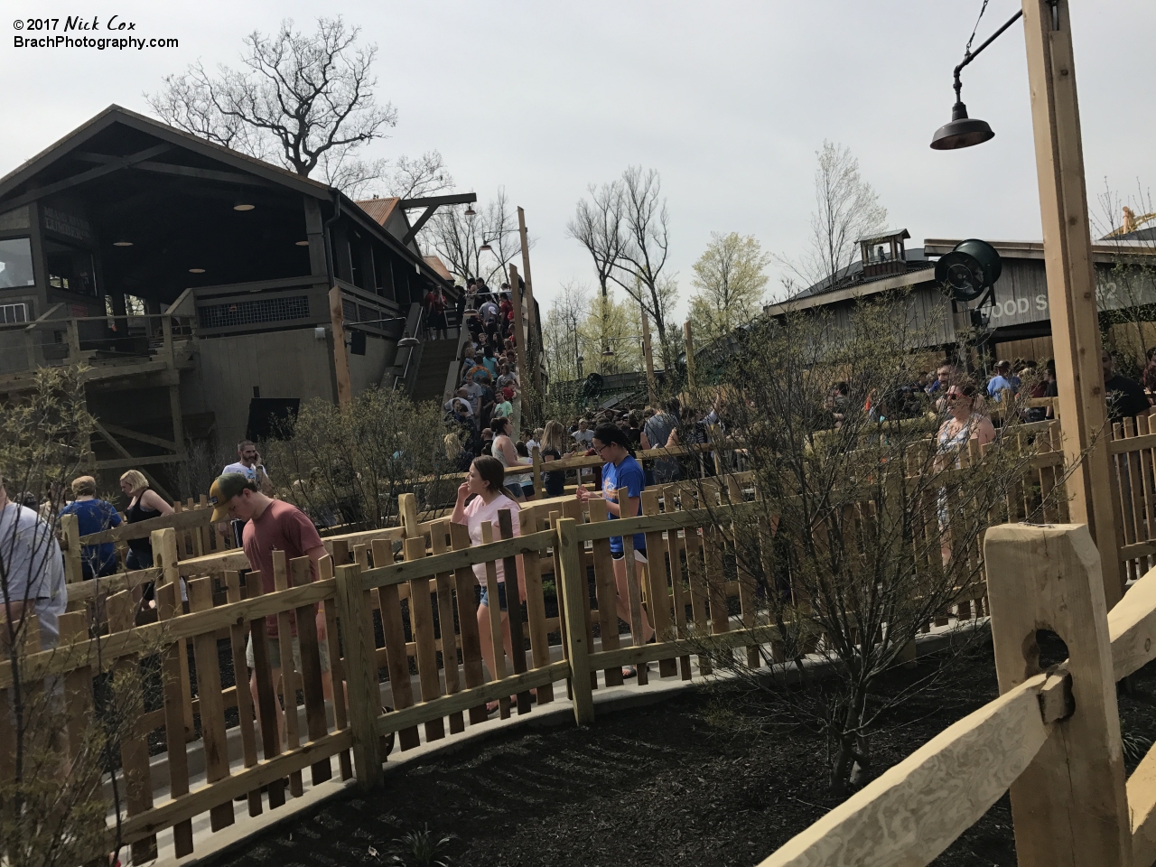 The ride queue area.
