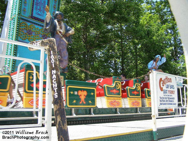 Here we see the ride gondola passing through the station.