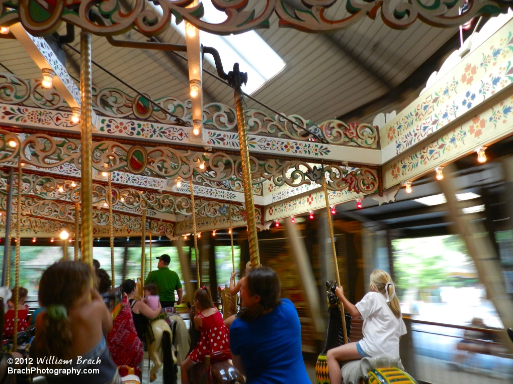 Taking a spin on the carousel.