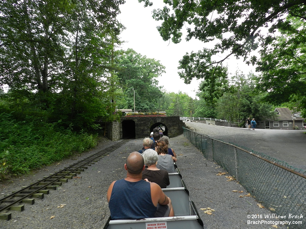 Pioneer Train approaching the tunnel.
