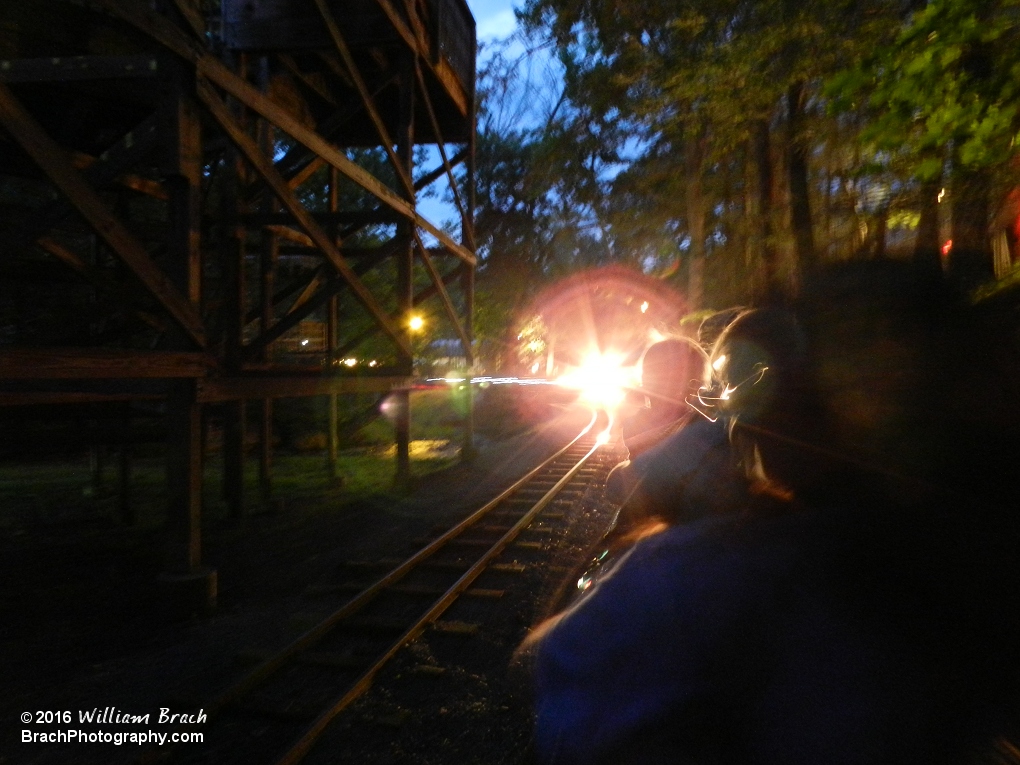 Riding the Pioneer Train ride at night is a fun way to cool down after a long day in the hot sun.
