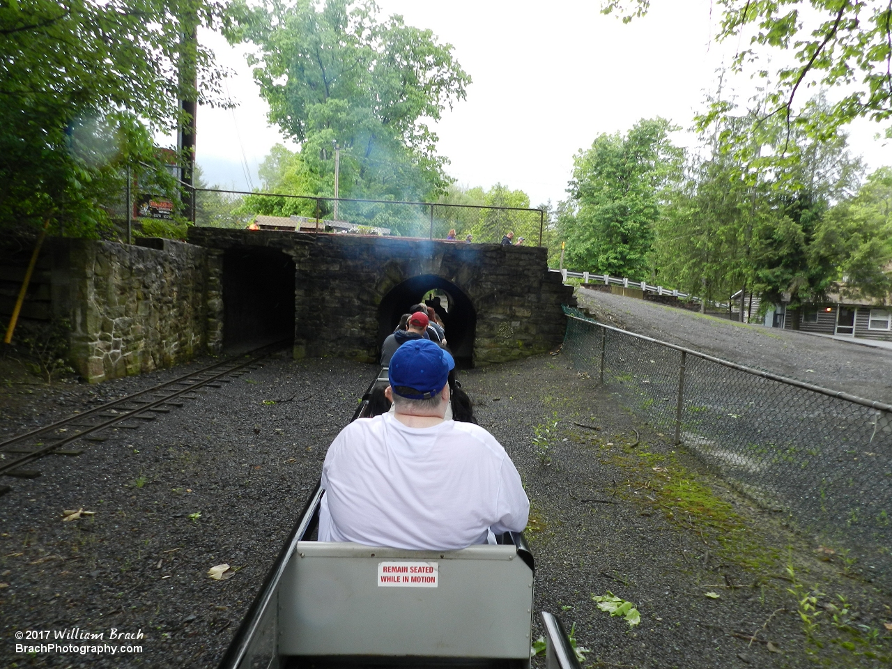 Pioneer Train entering the tunnel before going deep into the woods.