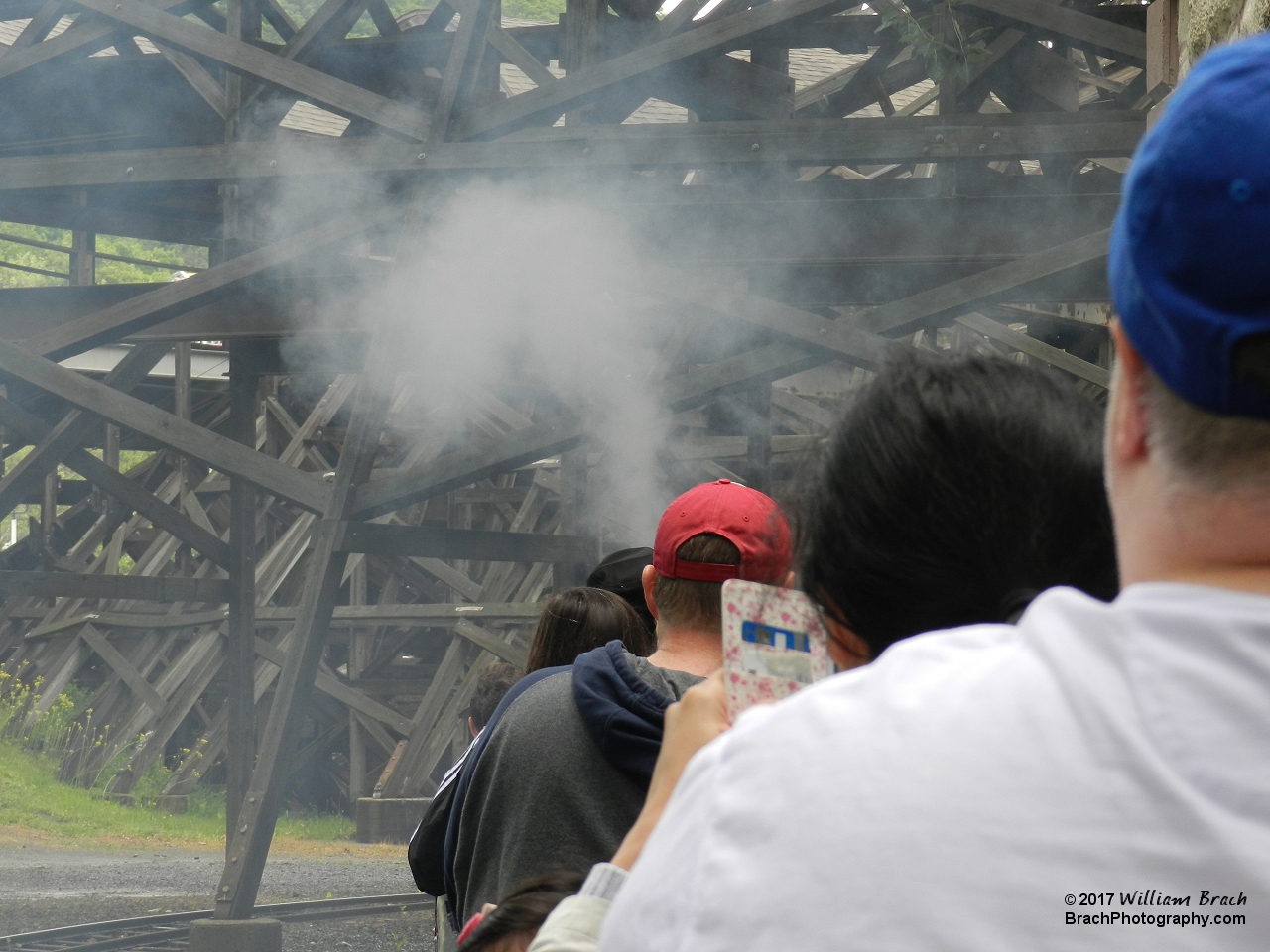 Pioneer Train going under Twister.