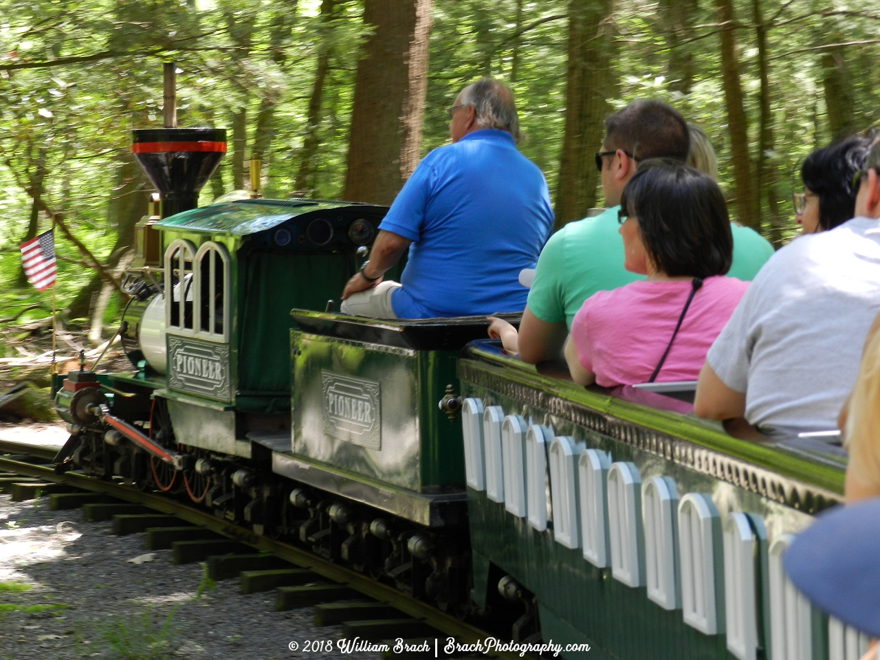 Pioneer Train's green engine is leading the way!