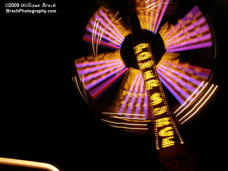 In motion at night.