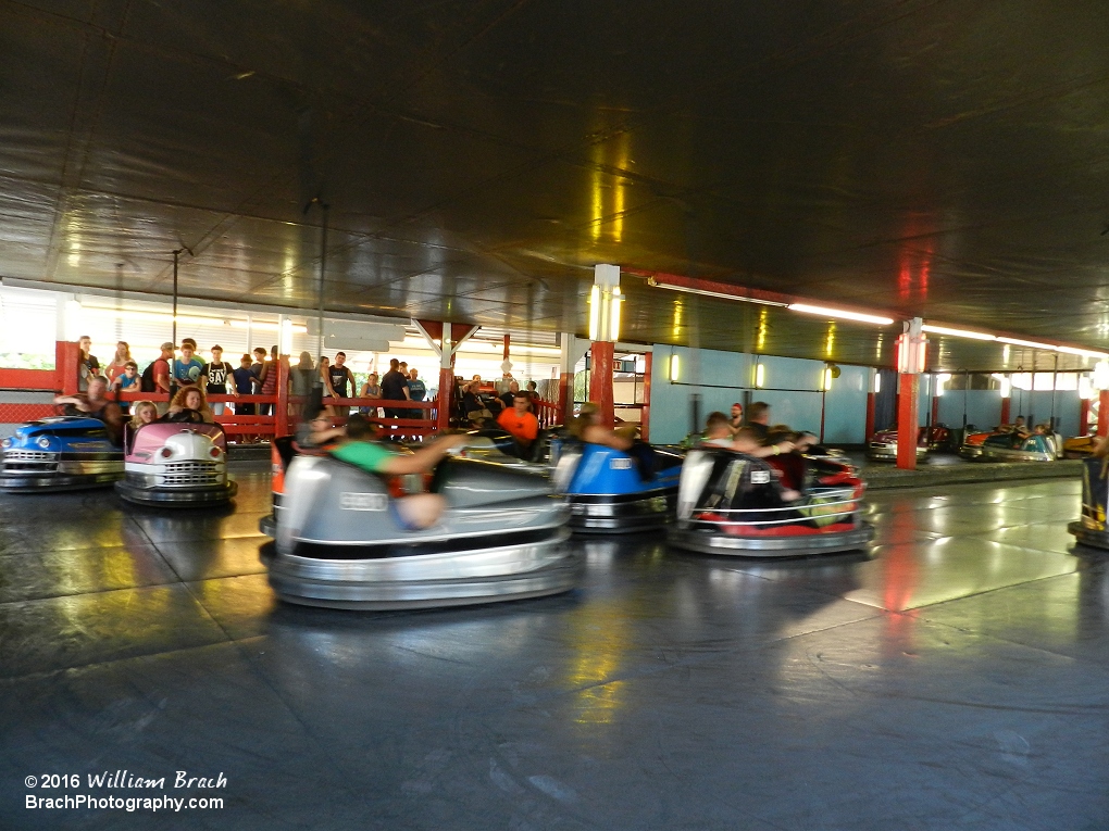Checking in on the Skooters ride at Knoebels.