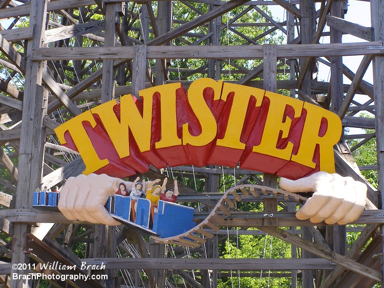 Knoebels repainted the sign that Twister has!  Looks beautiful now!