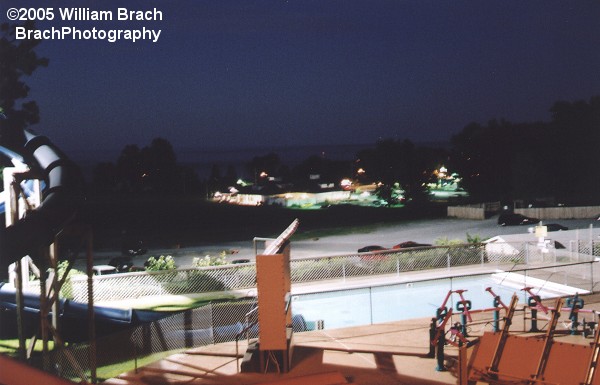 Soak Zone at night.  The lights in the background are from the Bill Gray's resturant and just beyond that is Lake Ontario.