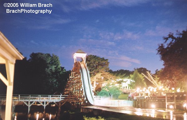 Another nice photo of the Log Flume at dusk.