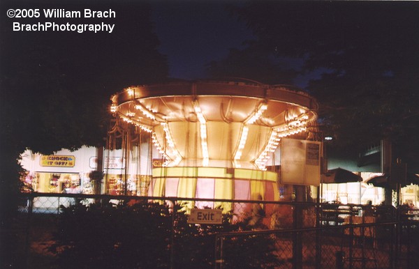 Kiddie Swings at Seabreeze Park at night.