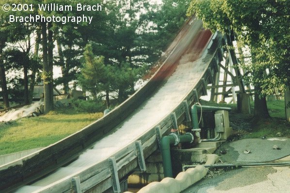 Boat making its way down the drop.