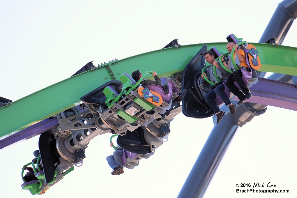 Riders face each other on this new type of roller coaster.