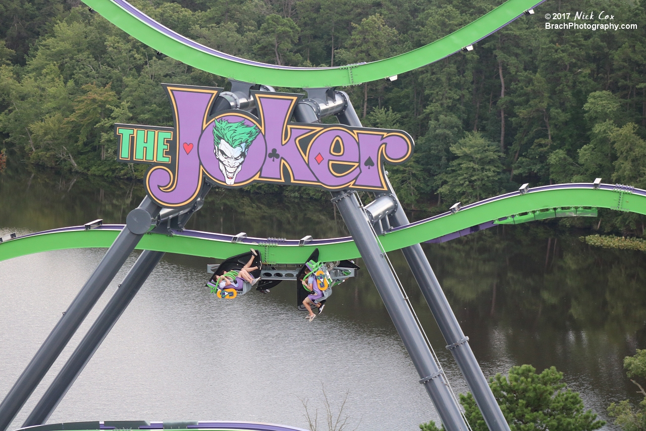 The ride with the giant logo on the structure.
