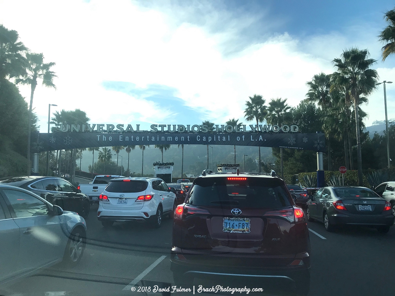 Entrance to Universal Studios Hollywood's parking lot.