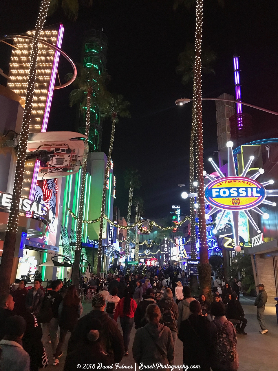Citywalk Hollywood at night.